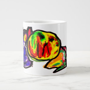 Caneca De Café Grande Gato negro e diversão no outono