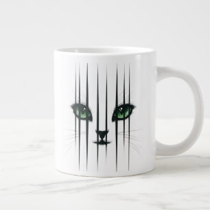 Caneca De Café Grande Gato Olhos Verdes Grandes Amante de Gatos Moderno 