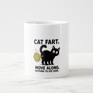 Caneca De Café Grande Gato Peidar Seguir em Frente Nada para Ver Aqui En