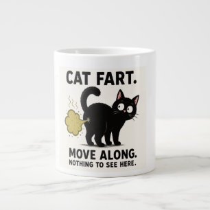 Caneca De Café Grande Gato Peidar Seguir em Frente Nada para Ver Aqui En