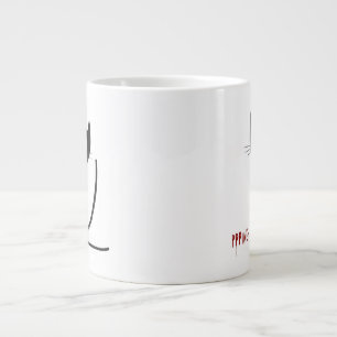 Caneca De Café Grande Gato preto minimalista