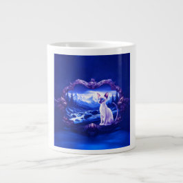 Caneca De Café Grande Gato Siamês Em Quadro Cênico