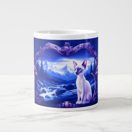 Caneca De Café Grande Gato Siamês Em Quadro Cênico