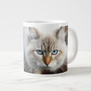 Caneca De Café Grande Gato Siberiano Numa Floresta De Outono