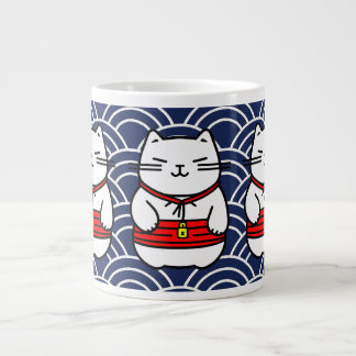 Caneca De Café Grande Gato Sortudo Japonês ou Maneki-Neko