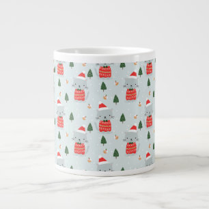 Caneca De Café Grande Gatos de Natal bonitos