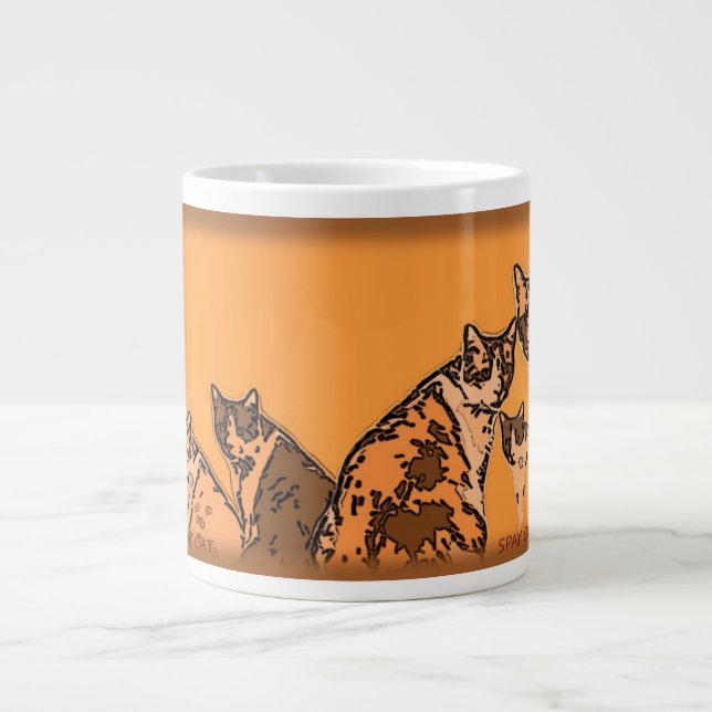 Caneca De Café Grande Gatos-do-mar (Frente)