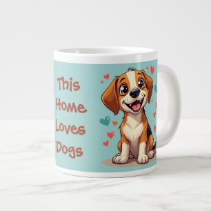 Caneca De Café Grande Gavião Kawaii Bonito com Cachorro Jogado com Coraç