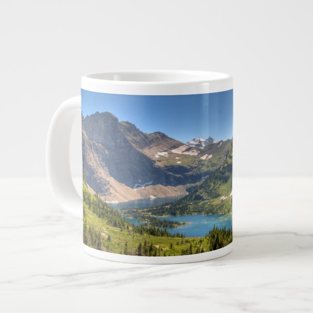 Caneca De Café Grande Gelo e neve | Glacier National Park, Montana (Frente Esquerda)
