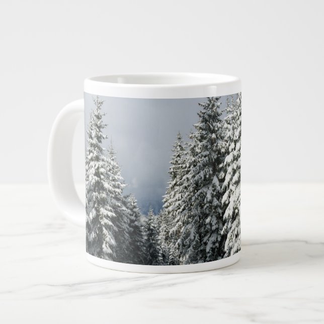 Caneca De Café Grande Gelo e neve | Pine Woodland, Áustria (Frente Esquerda)