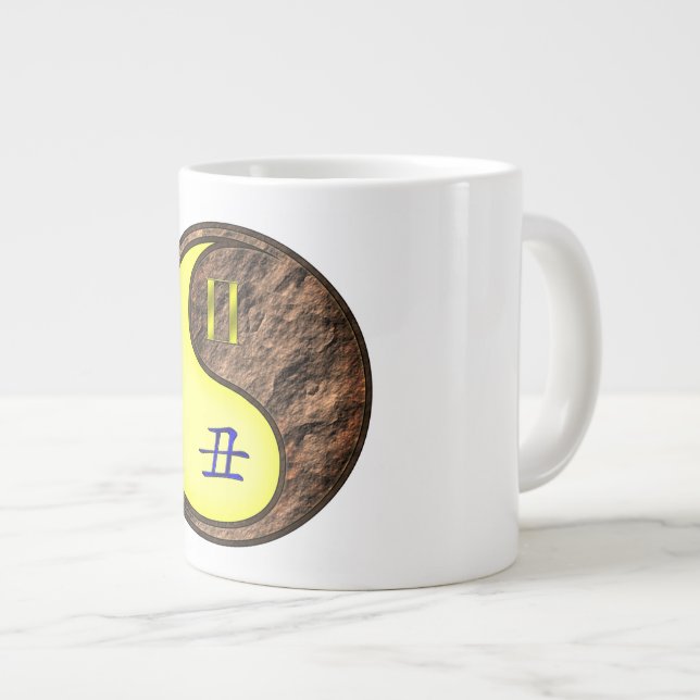 Caneca De Café Grande Gêmeos & Boi de Terra (Frente Esquerda)
