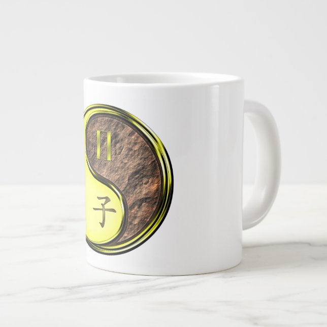 Caneca De Café Grande Gêmeos & Rato da Terra (Frente Esquerda)