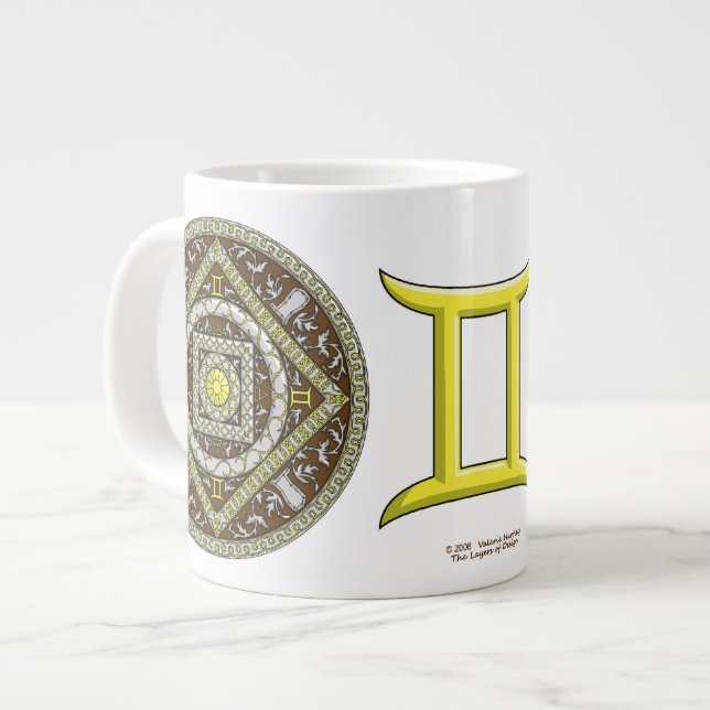 Caneca De Café Grande Gemini Mandala Specialty Mug (Frente Esquerda)