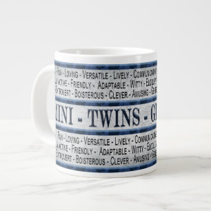 CANECA DE CAFÉ GRANDE GEMINI - TWINS - CAFÉ/SOPA/JUMBO MUG - TEXTO