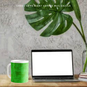 Caneca De Café Grande Gems verdes
