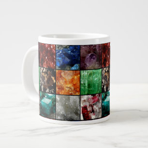 Caneca De Café Grande Gemstone Collage Giant Coffee Mug