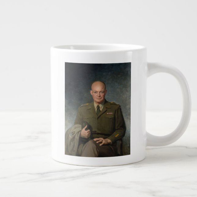 Caneca De Café Grande General Dwight Eisenhower 5 Star - Retrato Pintado (Direita)