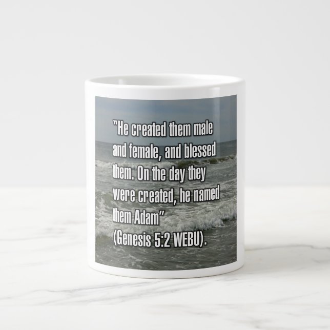 Caneca De Café Grande Genesis 5:2 WEBU Mug (Frente)