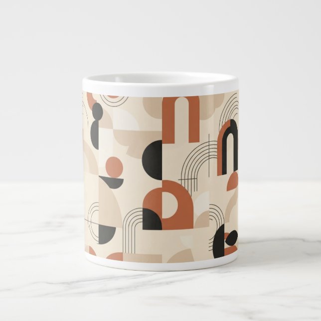 Caneca De Café Grande Geometria abstrata moderna (Frente)