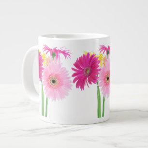 Caneca De Café Grande Gerbera Daisy Piink Flowers