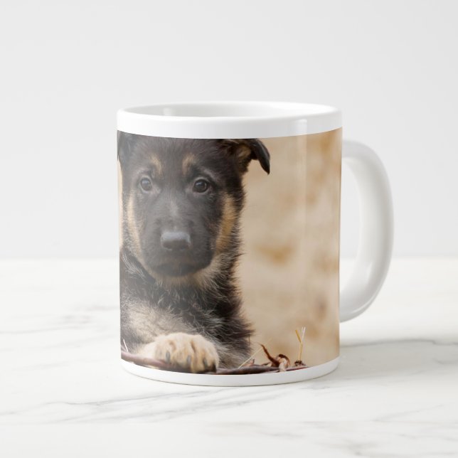 Caneca De Café Grande German shepherd Em Cesta (Frente Esquerda)