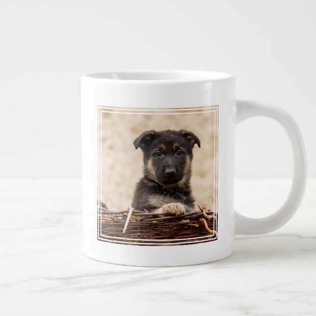 Caneca De Café Grande German shepherd Em Cesta (Direita)