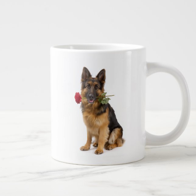 Caneca De Café Grande German Shepherd Love (Direita)