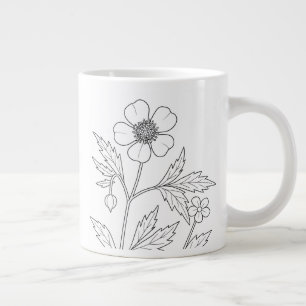 Caneca De Café Grande Geum canadense - Fornos Brancos - Plantas Nativas
