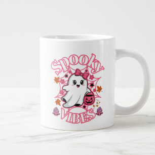 Caneca De Café Grande Ghost Fantasma Rosa, Bonito, Arte Vibes