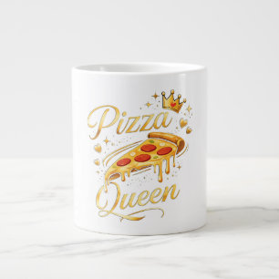 Caneca De Café Grande Gif de pizza engraçado Amante de pizza adorável Co