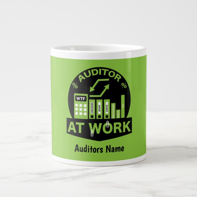 Caneca De Café Grande Gift de Auditor Certificado Funny (Frente)
