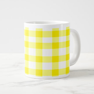 Caneca De Café Grande Gingham Amarelo