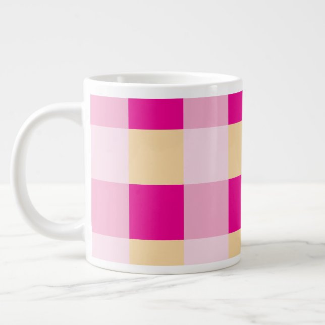 Caneca De Café Grande Gingham Pattern (Esquerda)