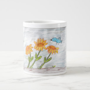Caneca De Café Grande Girassóis