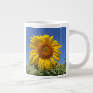 Caneca De Café Grande Girassol Amarelo E Céu Azul