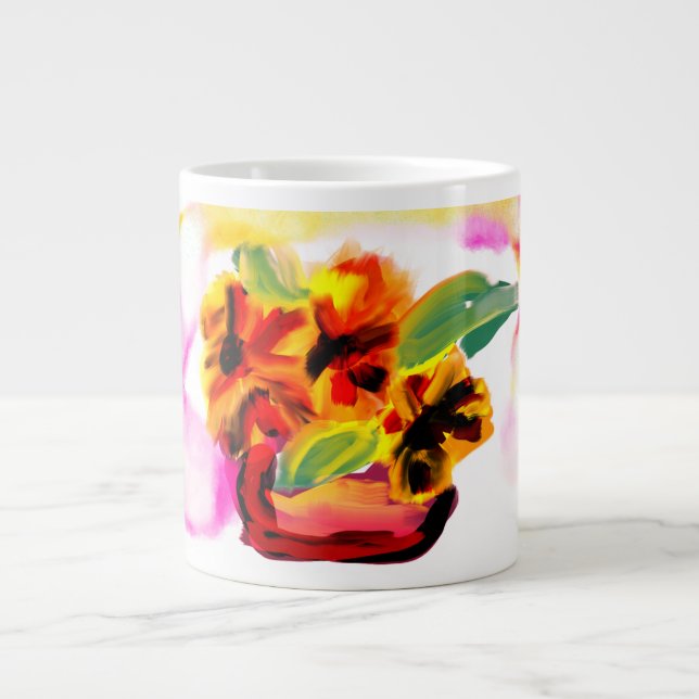 Caneca De Café Grande Girassol para o dia das mães  (Frente)