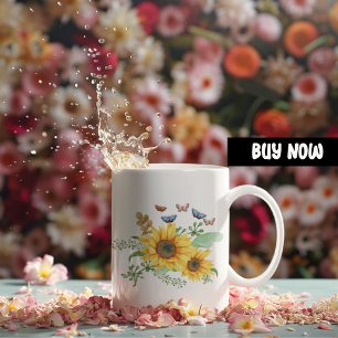 Caneca De Café Grande girassol primavera
