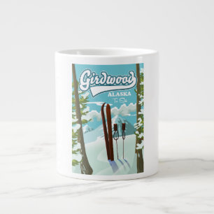 Caneca De Café Grande Girdwood Alasca para esqui