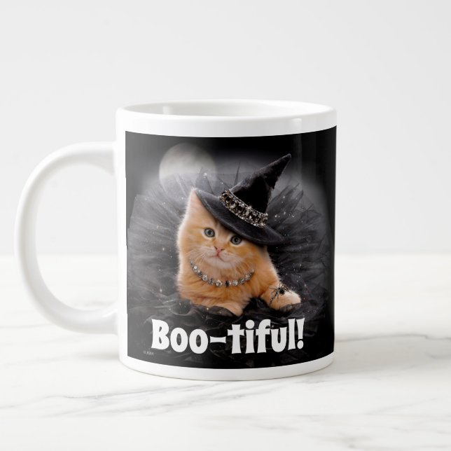 Caneca De Café Grande Glamorous Witch Kitten (Esquerda)