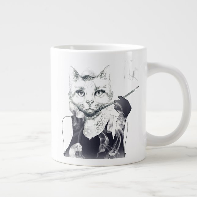 Caneca De Café Grande Glamour Cat (Direita)