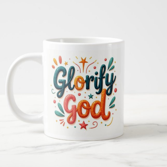 Caneca De Café Grande Glorificar Deus (Esquerda)