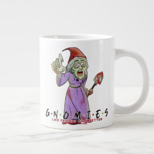Caneca De Café Grande Gnome Friends Witch Zombie