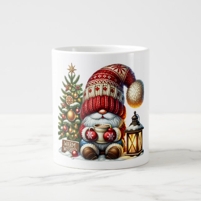 Caneca De Café Grande Gnomo de Natal confortável Gnomo de Natal (Frente)