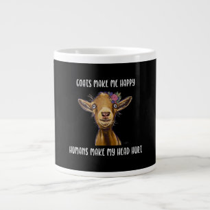 Caneca De Café Grande Goats me faz feliz demais