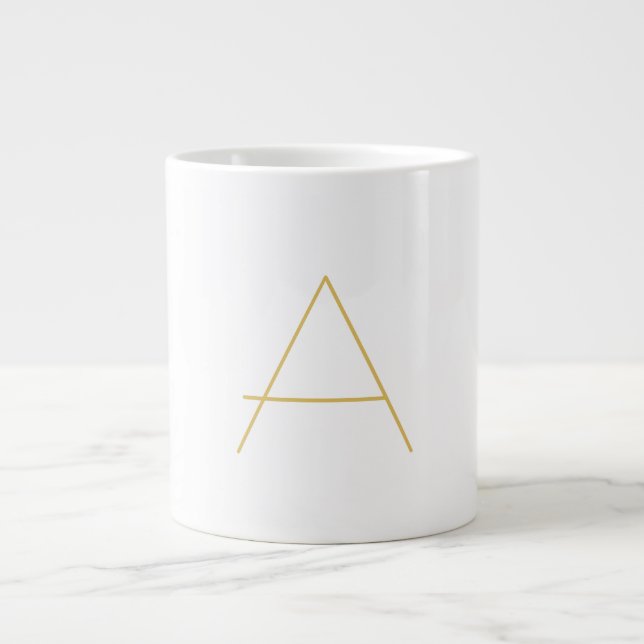 Caneca De Café Grande Gold Color Monogram Professional Custom (Frente)