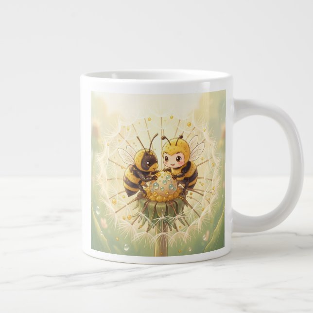 Caneca De Café Grande Golden Bumblebee in Bloom Dance.5 (Direita)