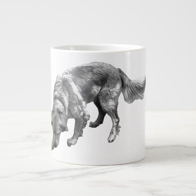 Caneca De Café Grande Golden Retriever com Expressão Divertida (Frente)