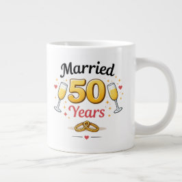Caneca De Café Grande Golden Wedding Anniversary Coffee Mug Gift