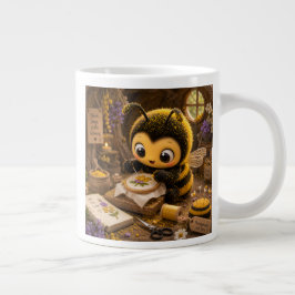 Caneca De Café Grande Goldene Hummel im Blütentanz.11