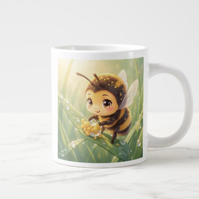 Caneca De Café Grande Goldene Hummel im Blütentanz.8 (Direita)